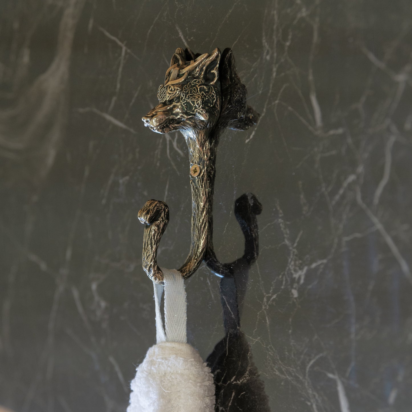 Handmade Wall Hook "Wolf (Scandinavian Style)"