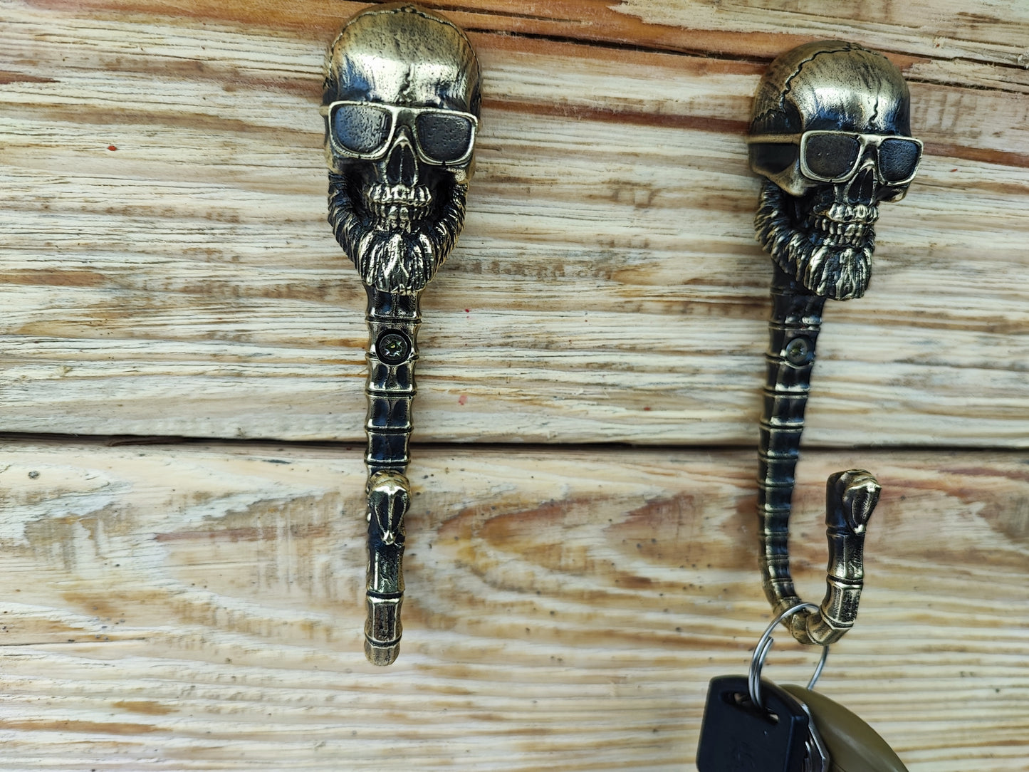 Handmade Wall Hook "Skull with Glasses"