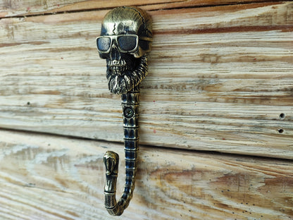 Handmade Wall Hook "Skull with Glasses"