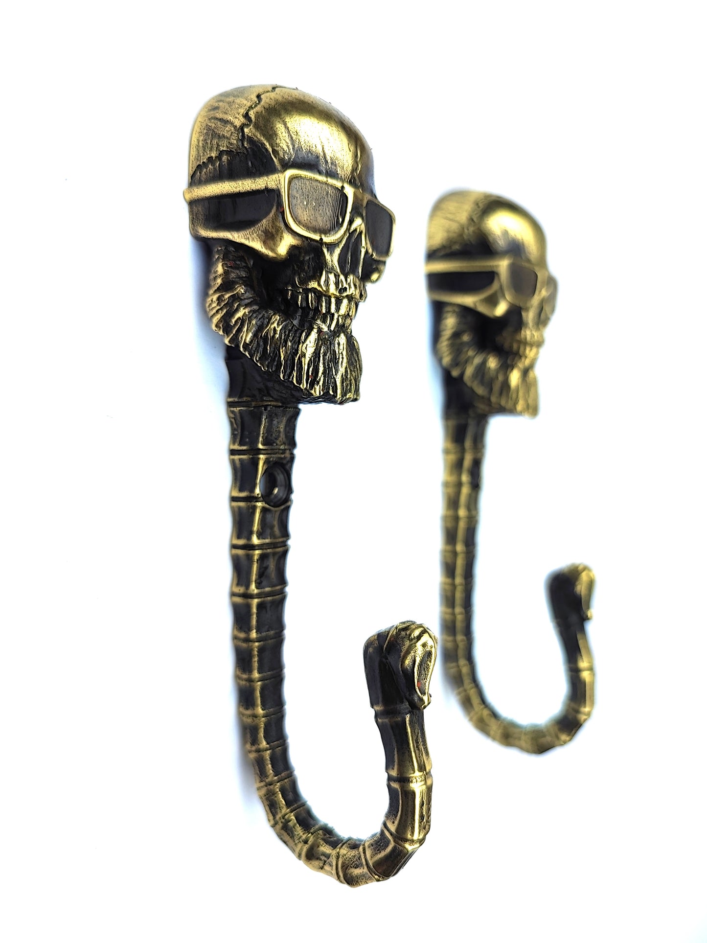 Handmade Wall Hook "Skull with Glasses"