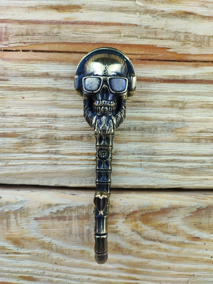 Handmade Wall Hook "Skull Music Lover"