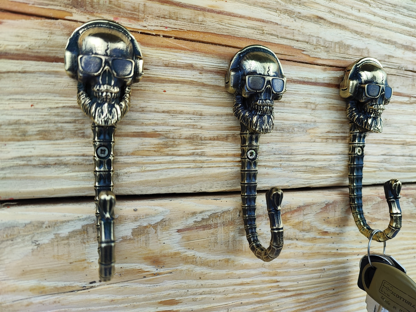 Handmade Wall Hook "Skull Music Lover"