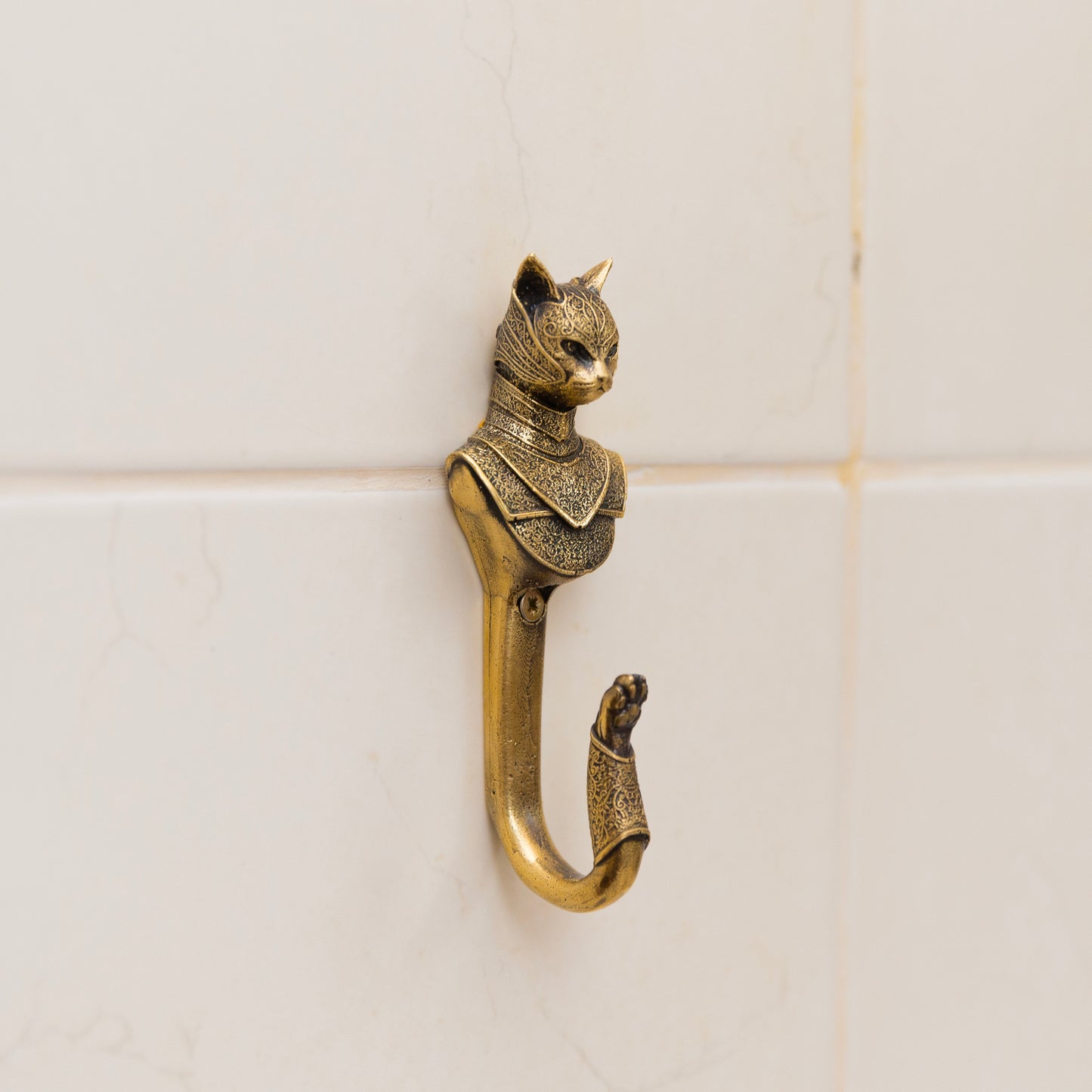 Handmade Wall Hook "Warrior Cat"