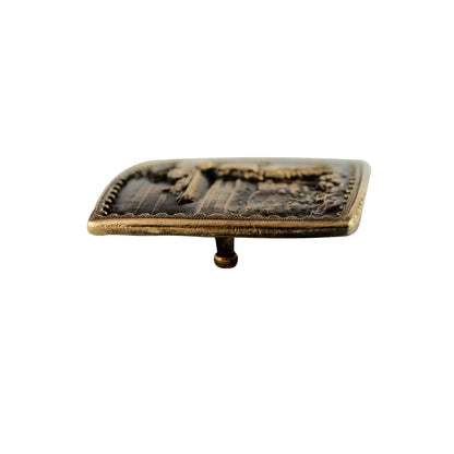 Brass buckle "Russian warship go .."