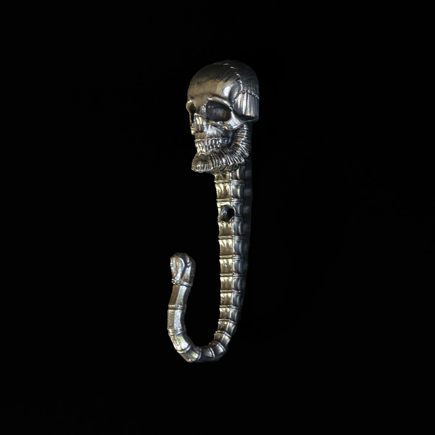 Handmade Wall Hook "Bearded Skull"