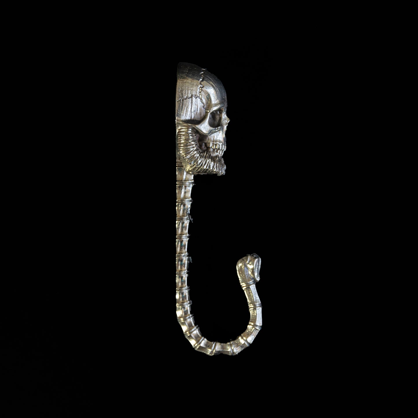 Handmade Wall Hook "Bearded Skull"