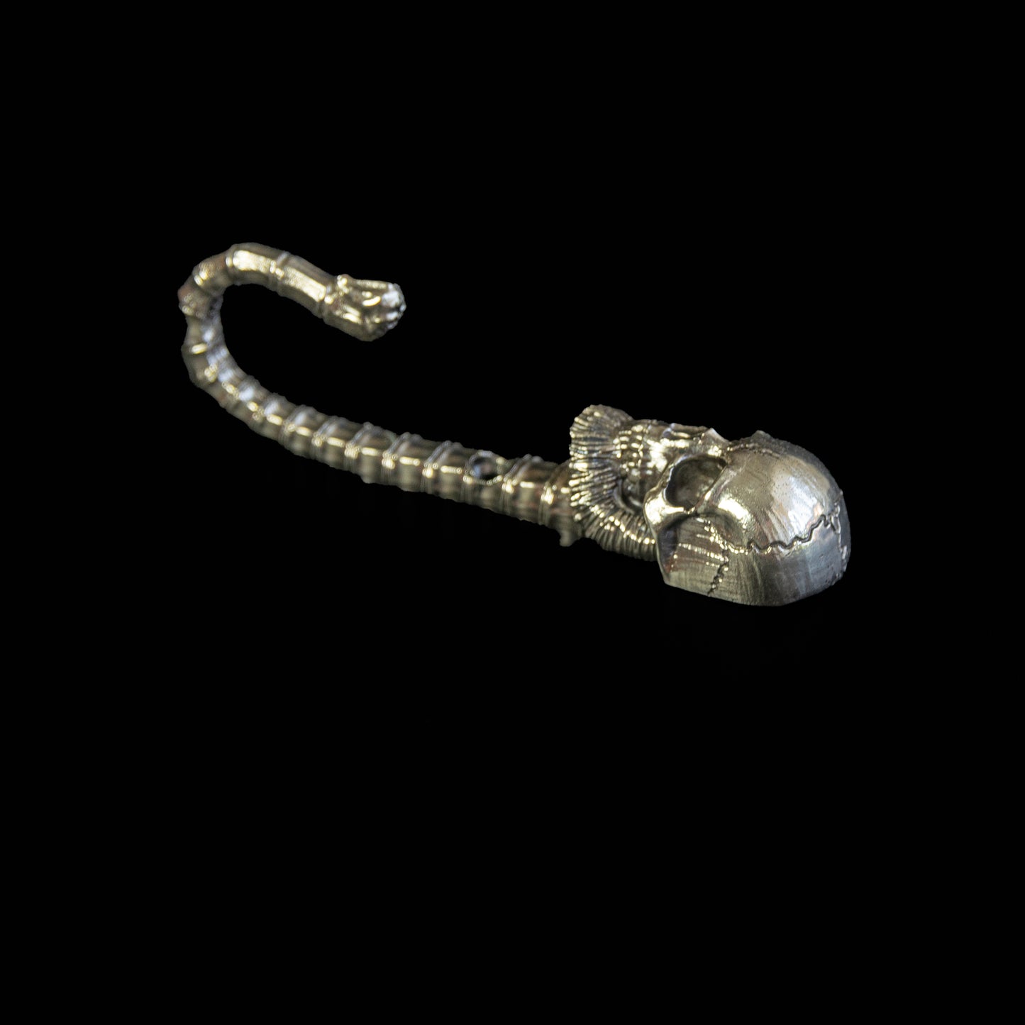 Handmade Wall Hook "Bearded Skull"