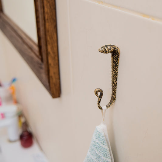 Handmade Brass Wall Hook "Snake"