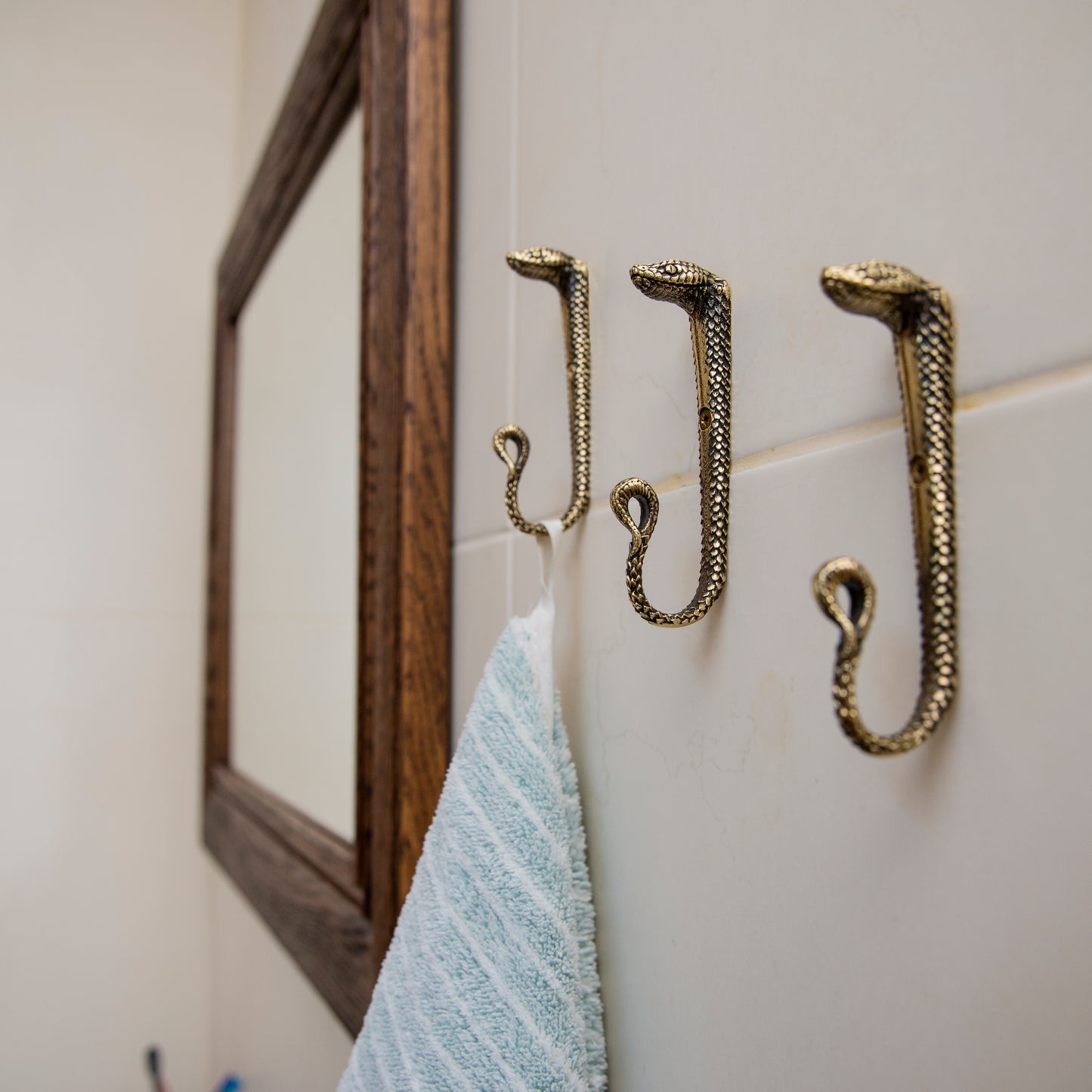 Handmade Brass Wall Hook "Snake"