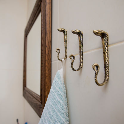 Handmade Brass Wall Hook "Snake"