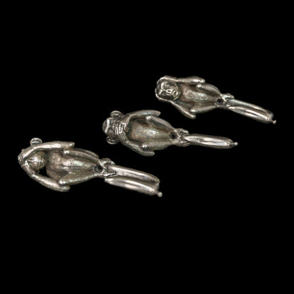 Set of three Handmade Wall Hooks "See No Evil, Hear No Evil, Speak No Evil"