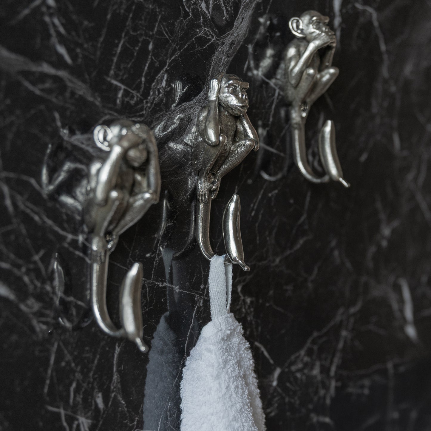 Set of three Handmade Wall Hooks "See No Evil, Hear No Evil, Speak No Evil"