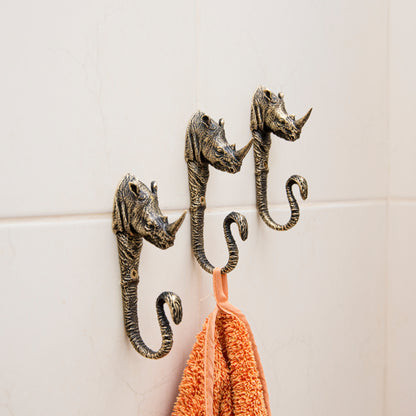 Handmade Wall Hook "Rhinoceros"