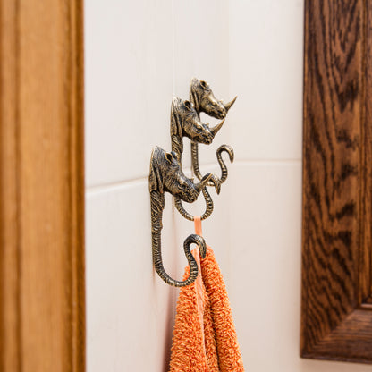 Handmade Wall Hook "Rhinoceros"