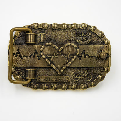 Brass buckle "Сyclist's Heart"