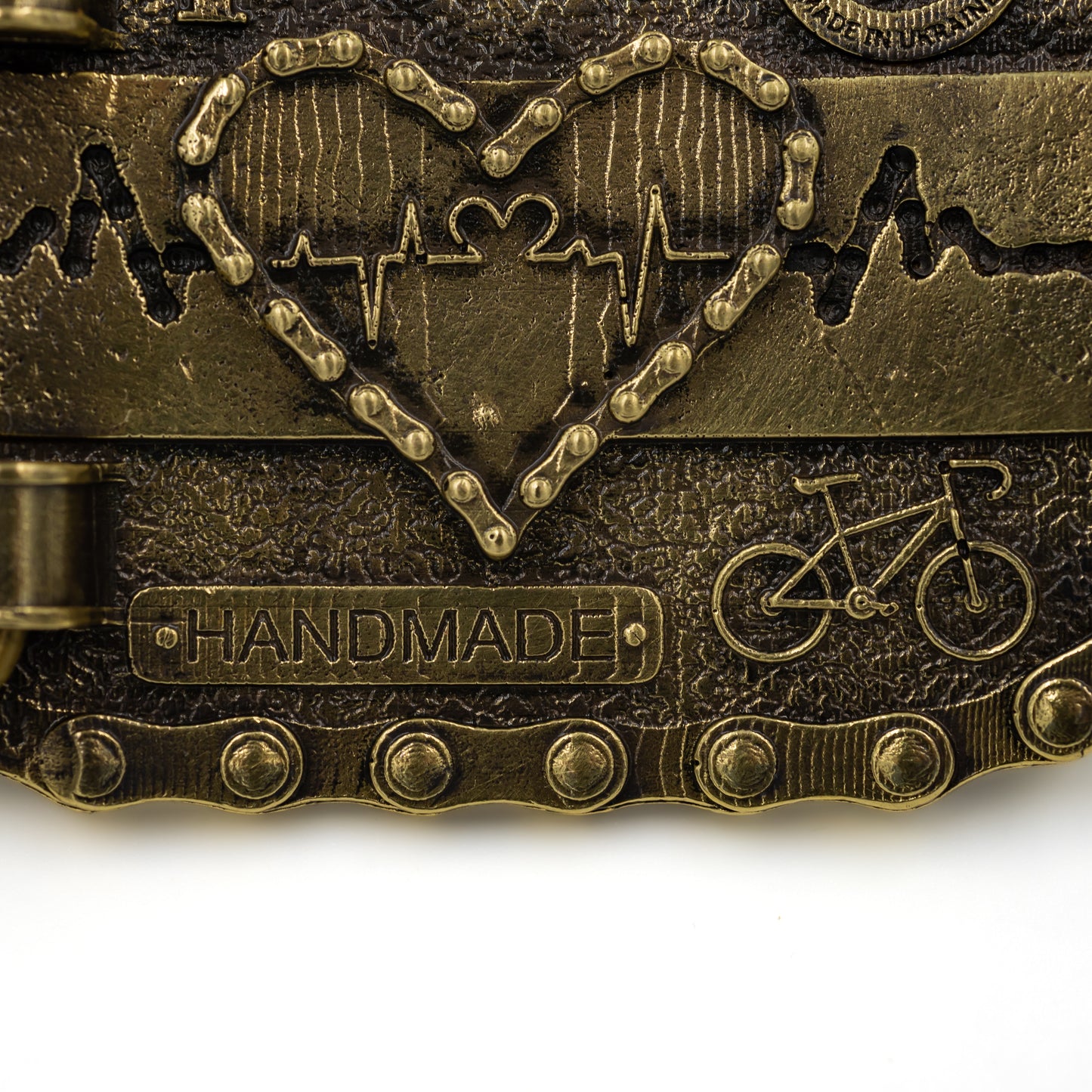 Brass buckle "Сyclist's Heart"