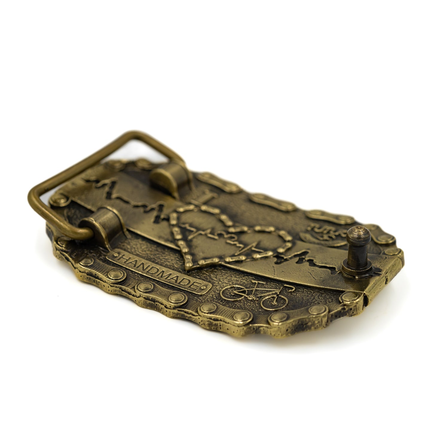 Brass buckle "Сyclist's Heart"