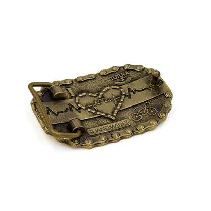 Brass buckle "Сyclist's Heart"