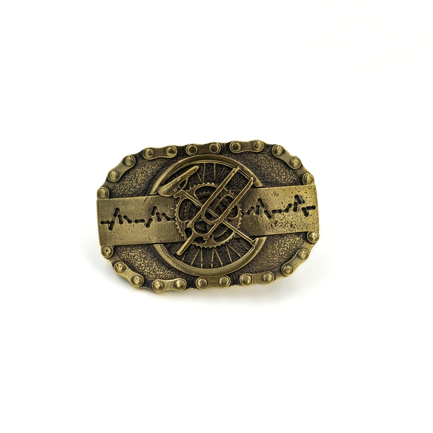 Brass buckle "Сyclist's Heart"