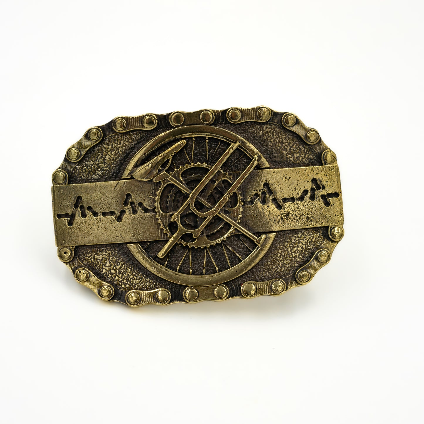 Brass buckle "Сyclist's Heart"