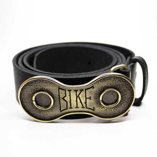 Leather Belt with brass buckle "Bike LT"