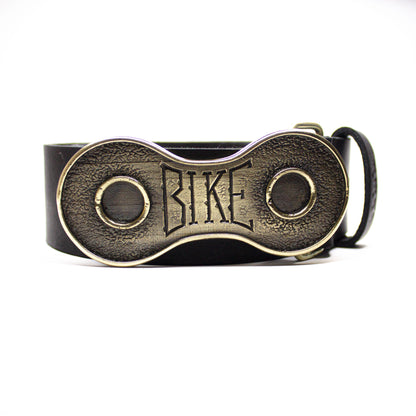 Leather Belt with brass buckle "Bike LT"