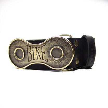 Leather Belt with brass buckle "Bike LT"