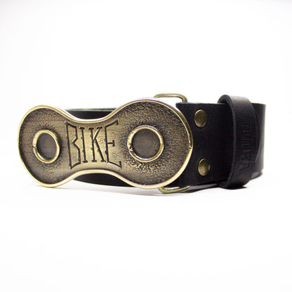 Leather Belt with brass buckle "Bike LT"