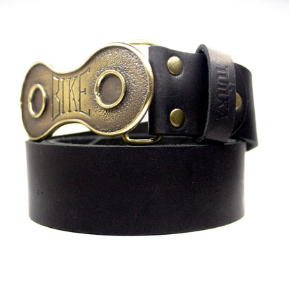 Leather Belt with brass buckle "Bike LT"