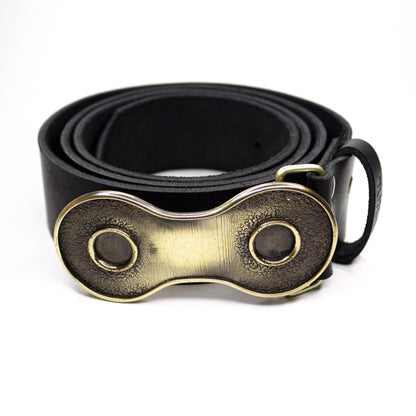 Leather Belt with brass buckle "Bicycle"