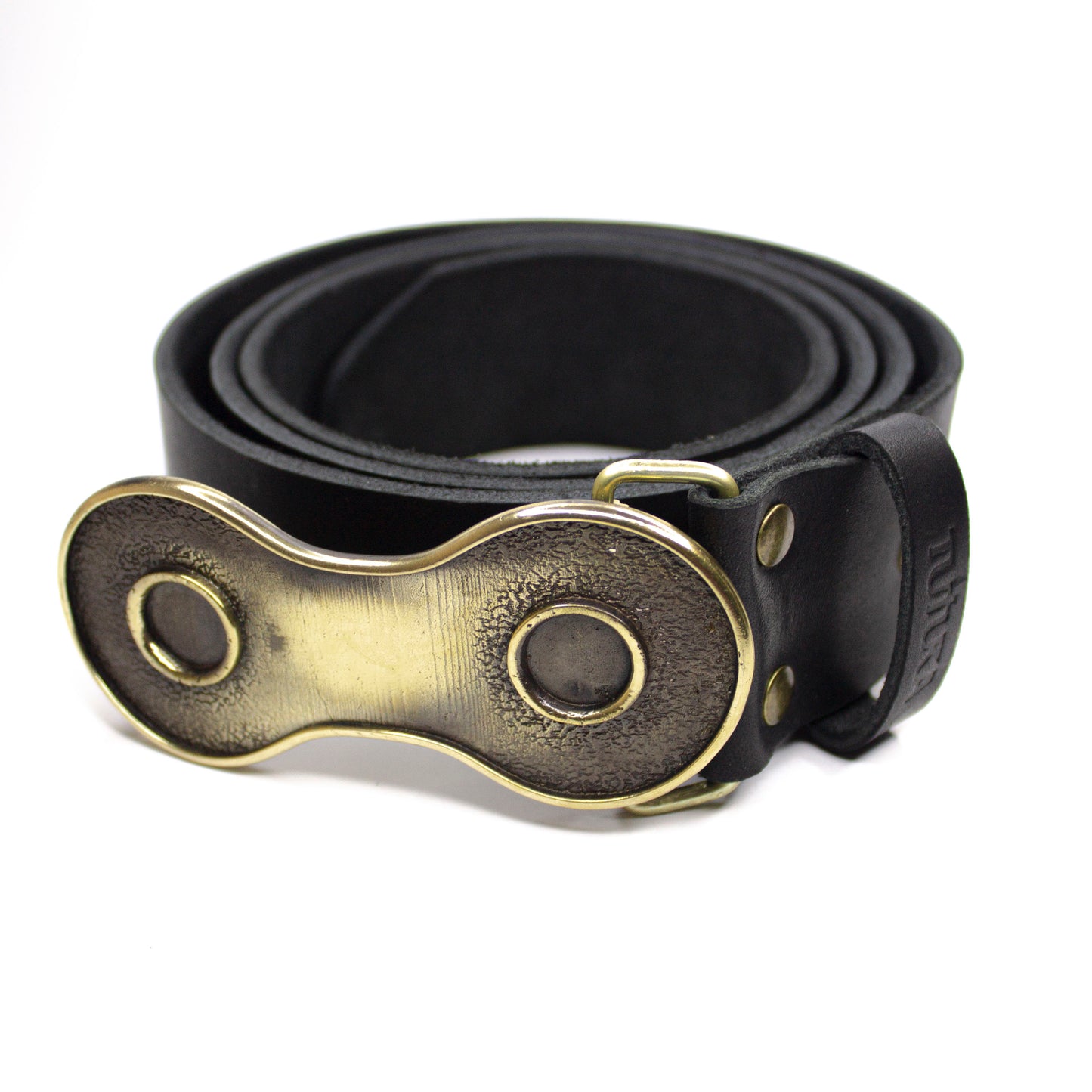 Leather Belt with brass buckle "Bicycle"