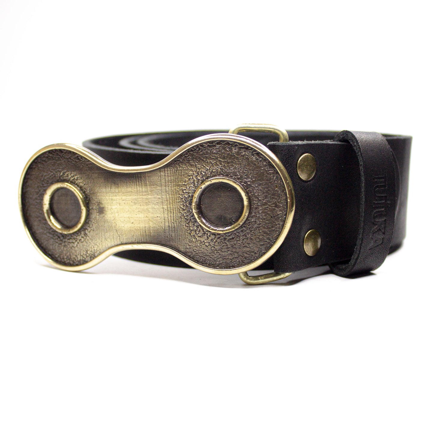 Leather Belt with brass buckle "Bicycle"