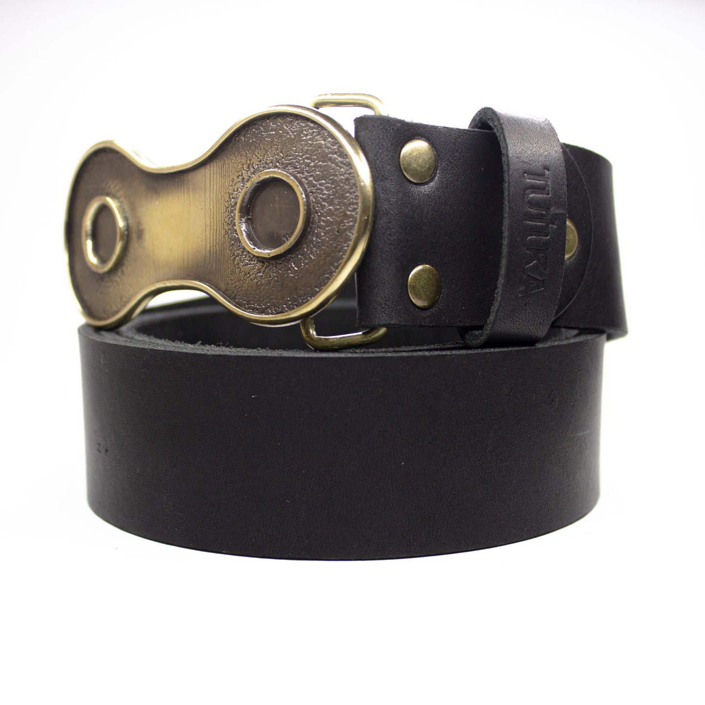 Leather Belt with brass buckle "Bicycle"