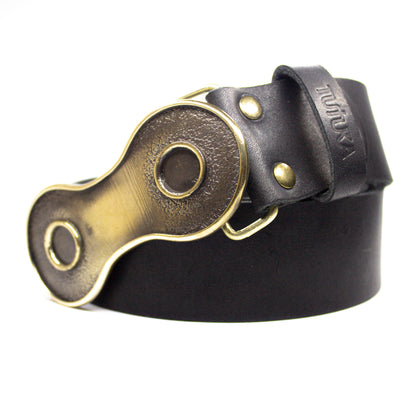 Leather Belt with brass buckle "Bicycle"