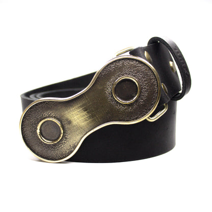 Leather Belt with brass buckle "Bicycle"