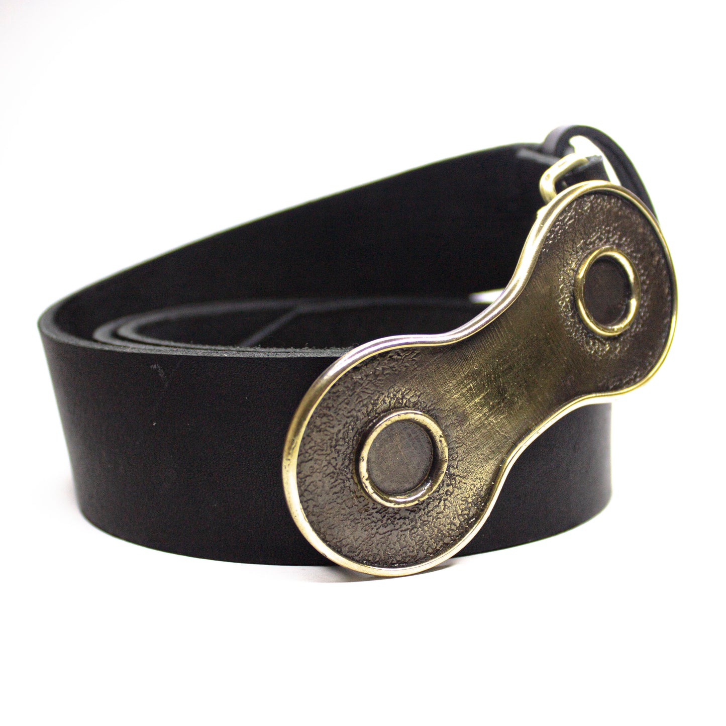 Leather Belt with brass buckle "Bicycle"