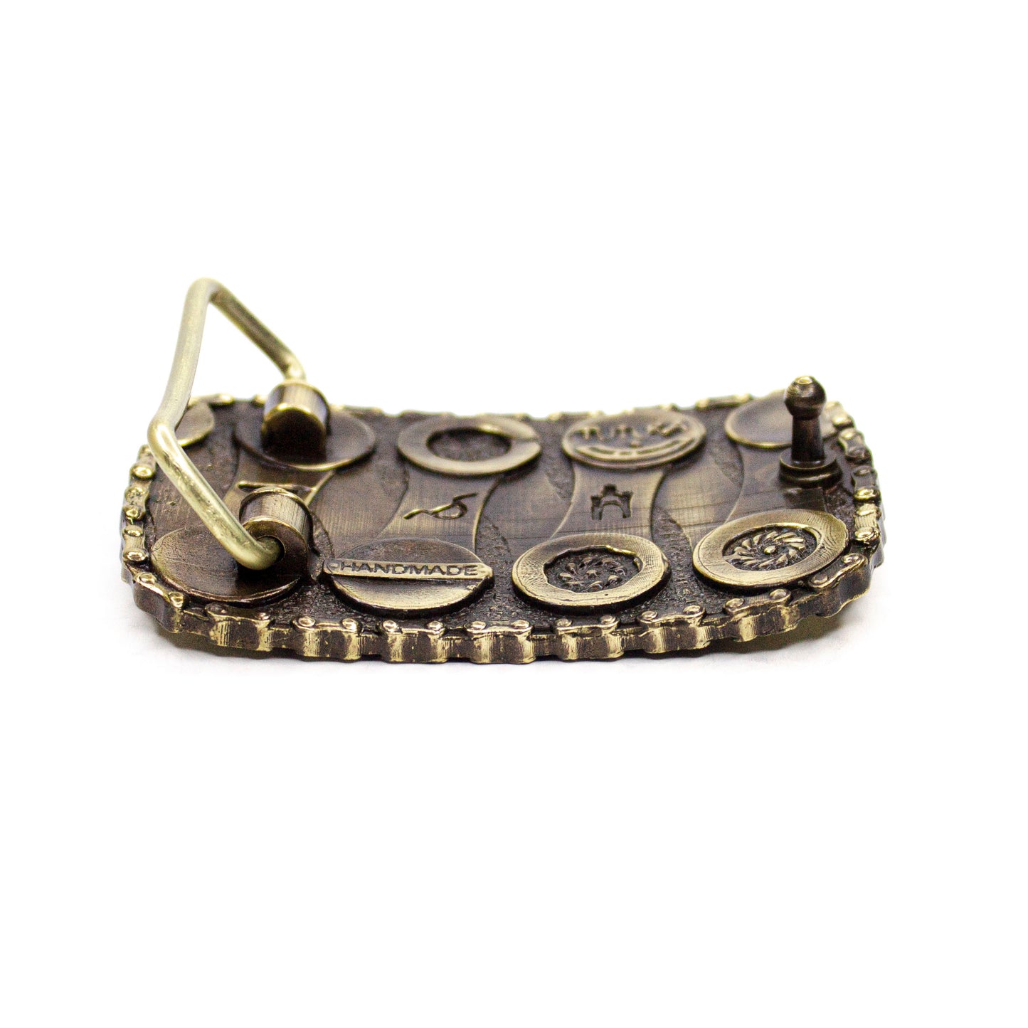 Leather belt with brass buckle "BMX Racing "