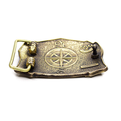 Leather belt with brass buckle "Сlimber"