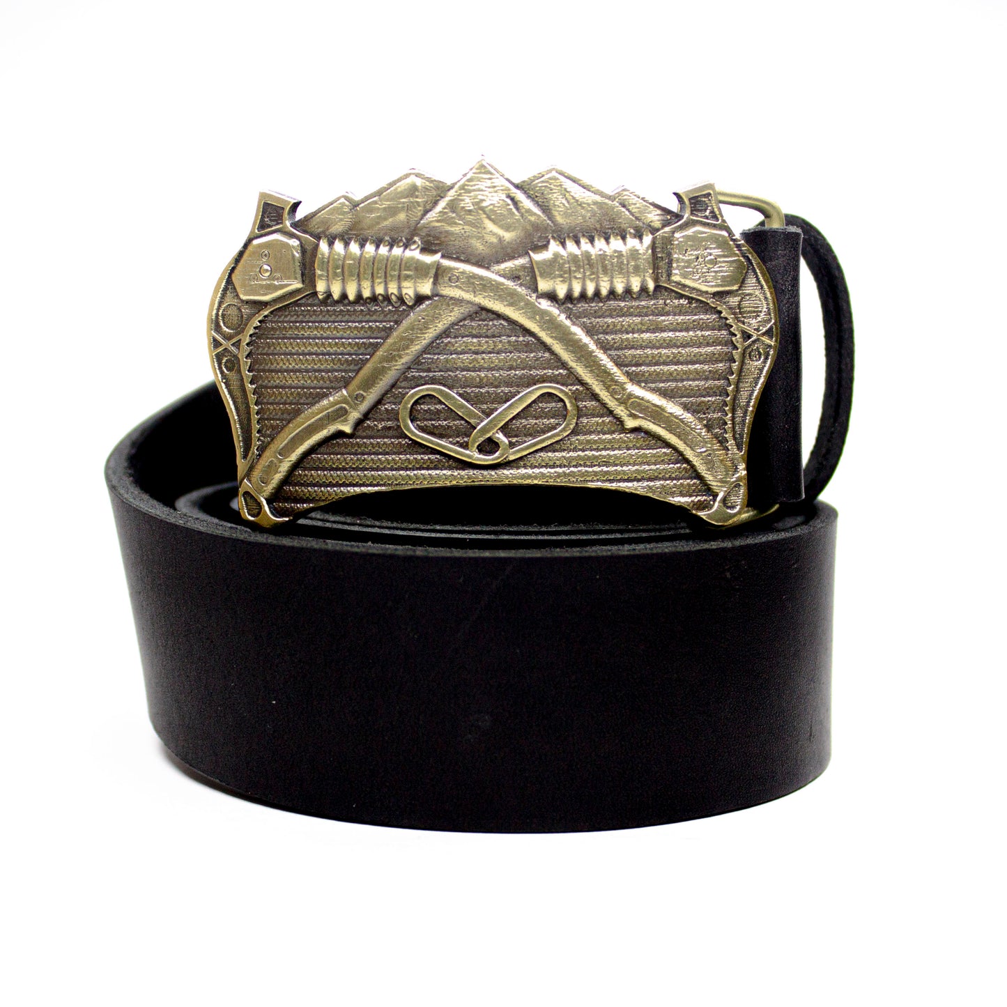 Leather belt with brass buckle "Way Up High"