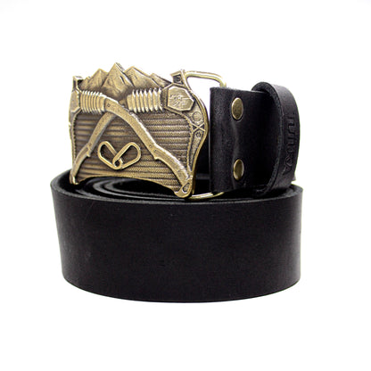 Leather belt with brass buckle "Way Up High"