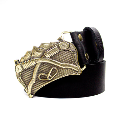 Leather belt with brass buckle "Way Up High"